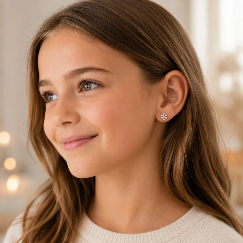 LUISIA Ohrstecker Schneeflocke mit Kristallen von Swarovski® - 925 Sterling Silber | Kristall