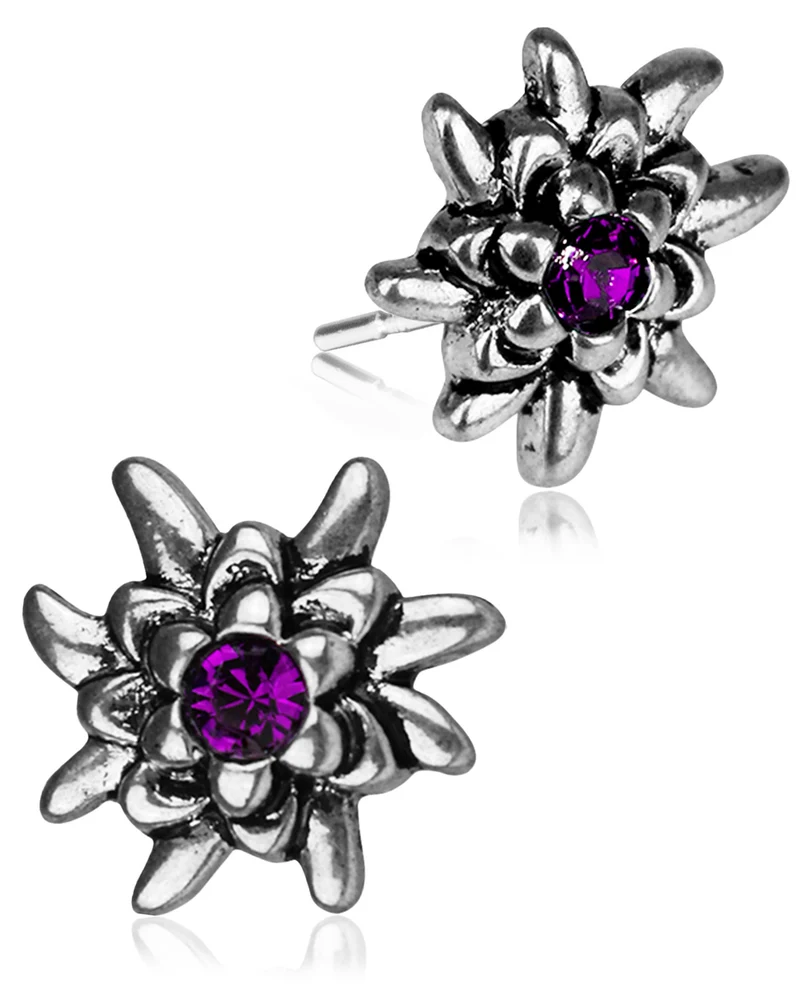 LUISIA® Edelweiß Ohrstecker "Emilia" mit Premium Kristallen | Pflaume / Amethyst
