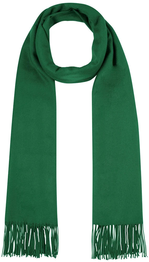 Fransen Schal Stola mit Kaschmir uni - Tanne