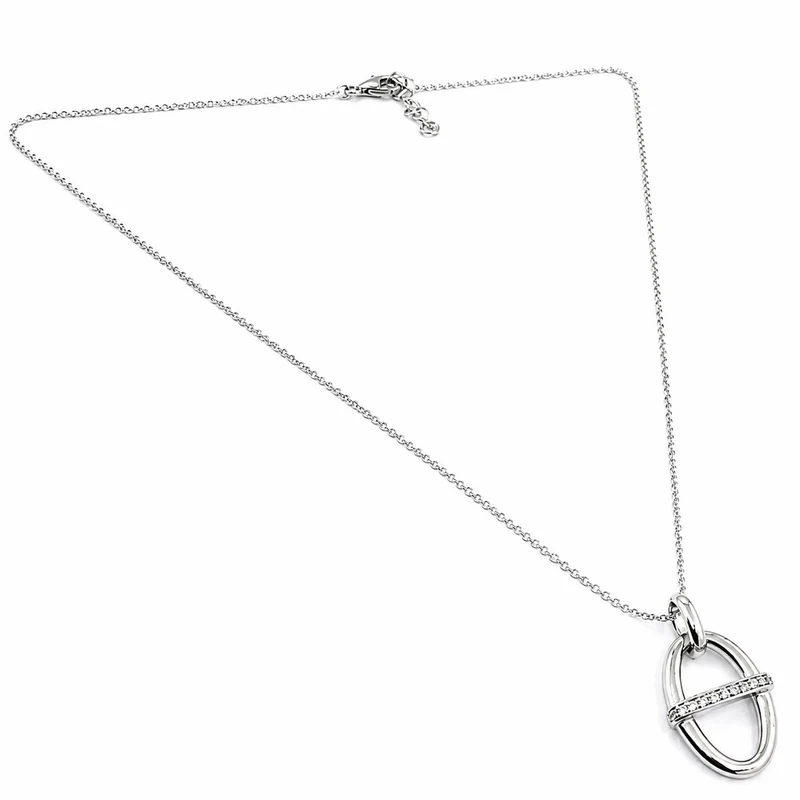 LUISIA Halskette mit Anhänger "Oval" 67012 | 925 Silber (60 cm Länge)