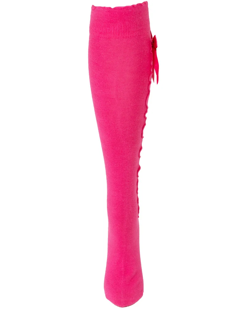 Trachten Kniestrümpfe mit Schleife für Damen | Pink