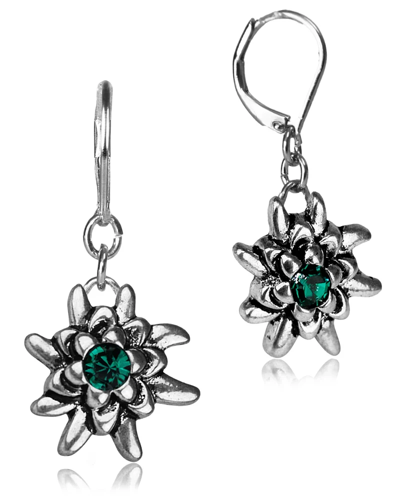 LUISIA® Edelweiß Ohrhänger "Emilia" mit Premium Kristallen | Emerald / Smaragdgrün - Ohrringe