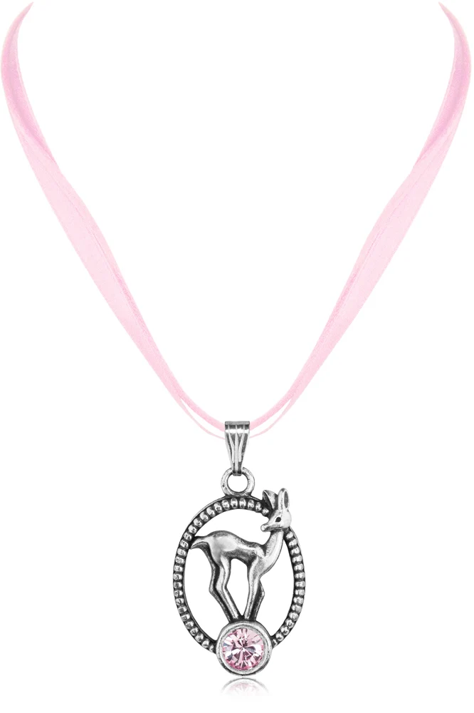 LUISIA® Halskette Valentina Reh mit Premium Kristallen - Rosa