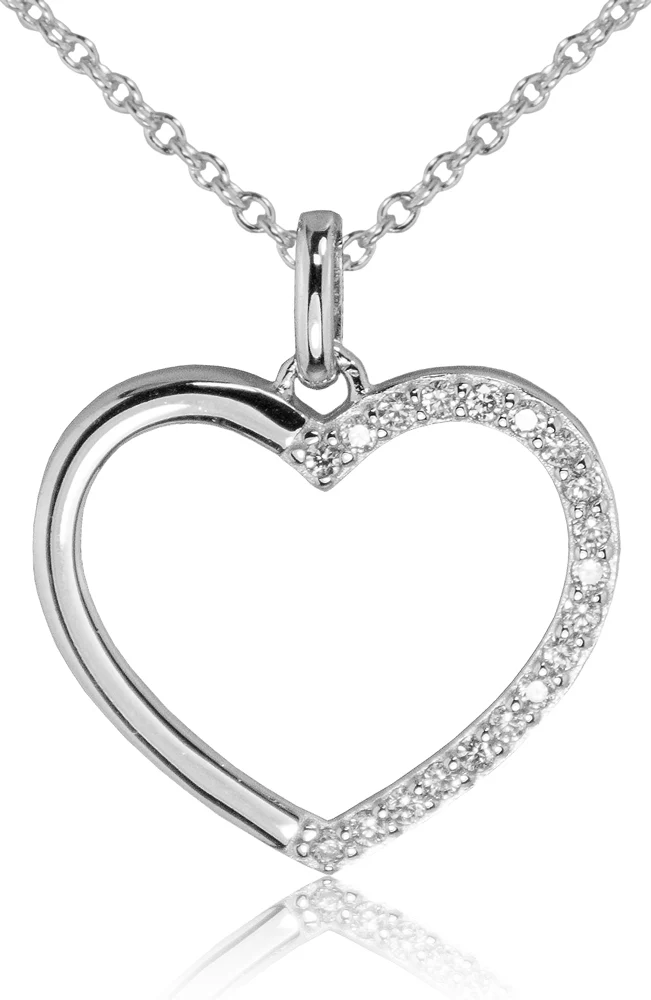 LUISIA Halskette mit Herz Anhänger 67090 | 925 Silber (45 cm Länge)