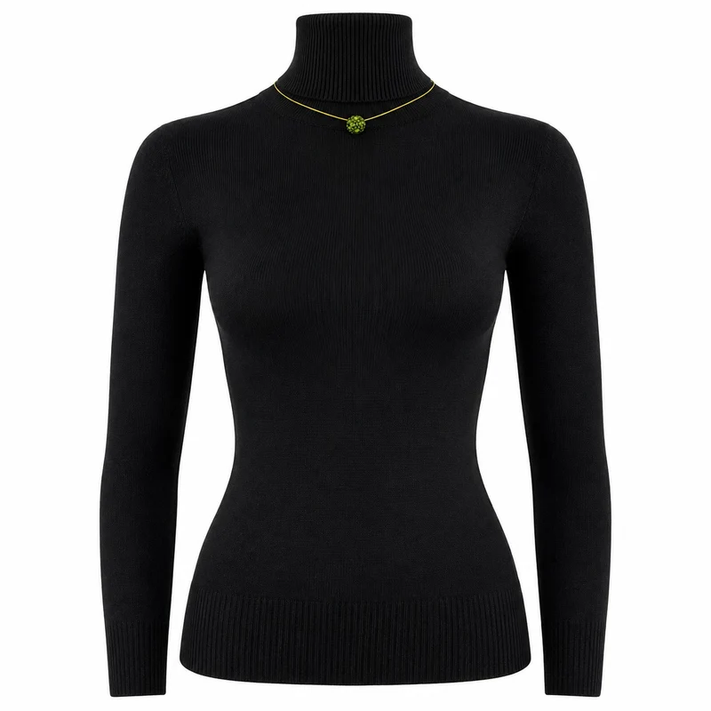 LUISIA® Halskette "Mia" mit Blüten Kugel - 16 Karat vergoldet | Olivgrün