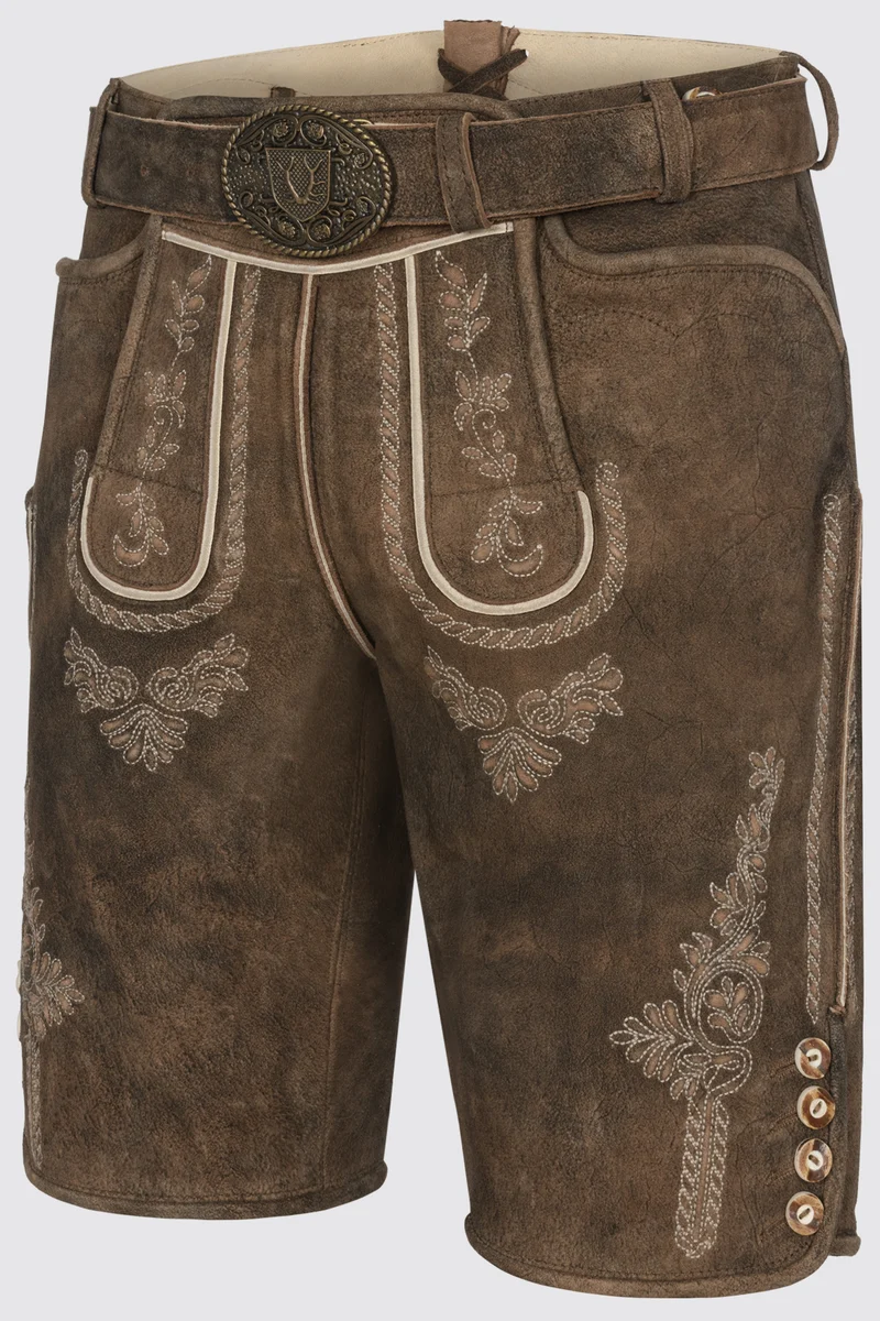 Herren Lederhose QUAN mit Gürtel - Krüger Buam - 962170-000-0007
