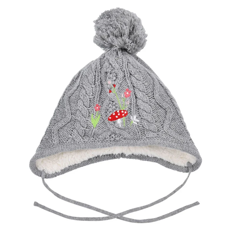 BONDI Baby Kleinkinder Strickmütze "Pilz" 86682 | Grey Melange