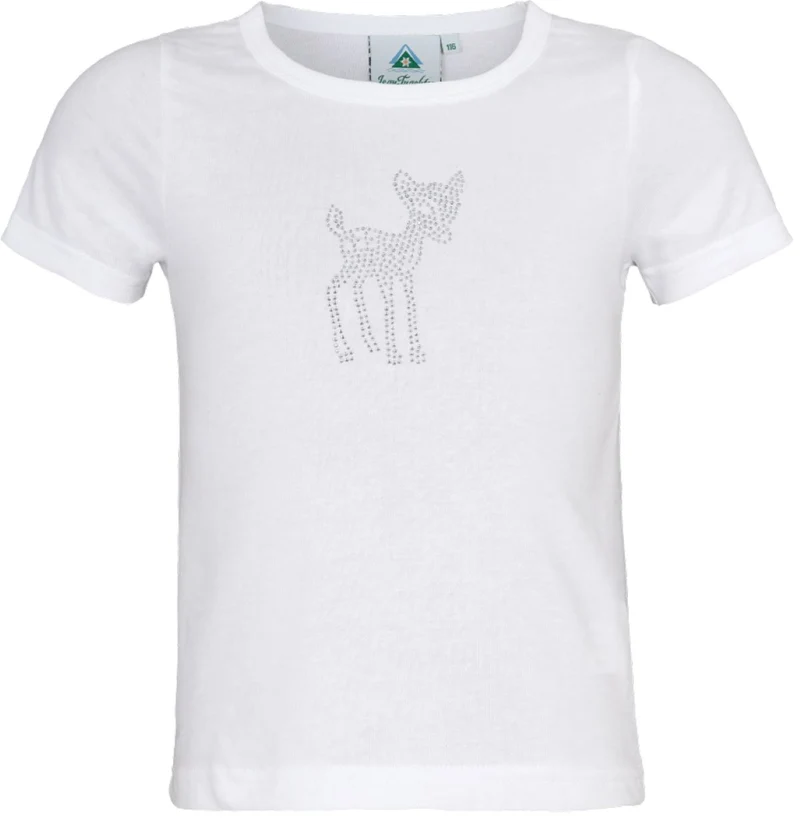Isar-Trachten Mädchen T-Shirt "Rehkitz" mit Strass 52987 | Weiß