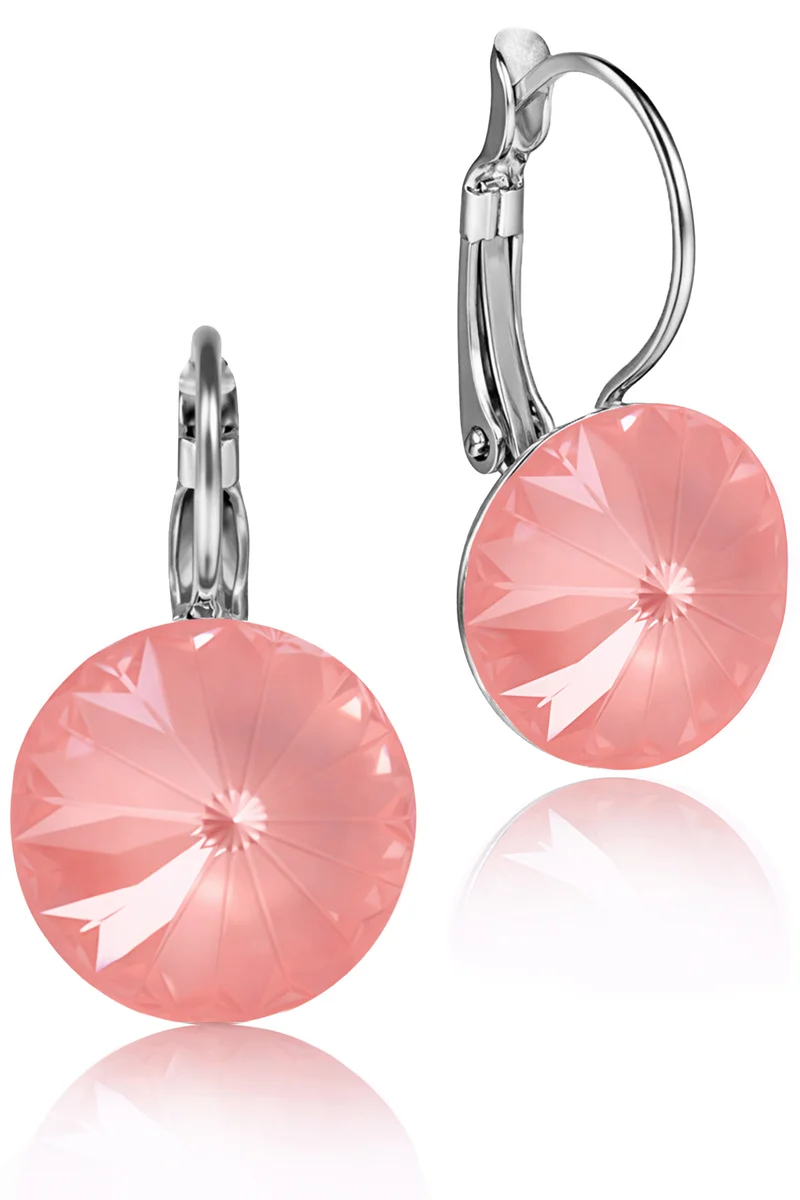 LUISIA® Ohrringe Rivoli mit Kristallen von Swarovski® 12 mm | Matt Flamingo