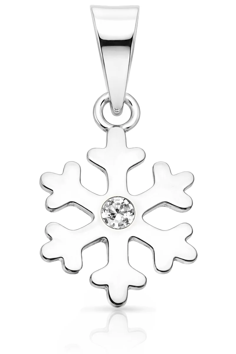 LUISIA Kettenanhänger Schneeflocke mit Kristall von Swarovski® | 925 Sterling Silber | Kristall