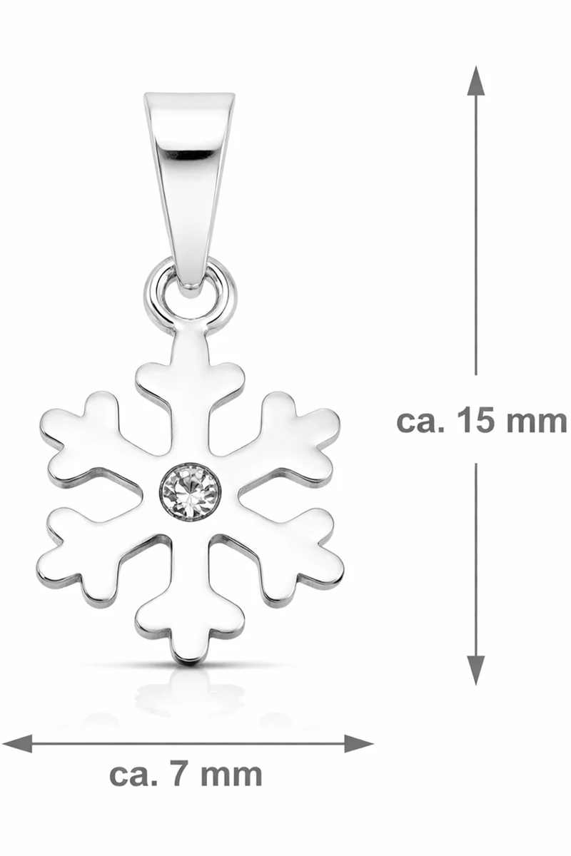 LUISIA Kettenanhänger Schneeflocke mit Kristall von Swarovski® | 925 Sterling Silber | Kristall