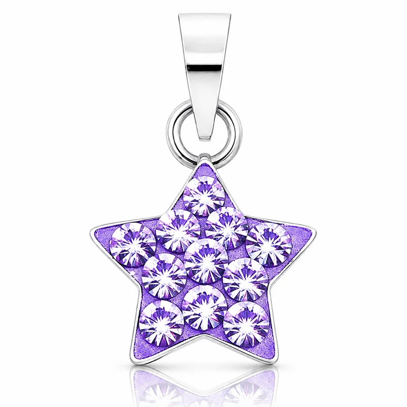 LUISIA® Kettenanhänger "Stern" mit Kristallen von Swarovski® | Flieder