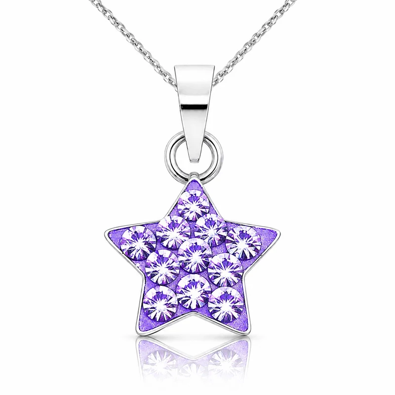 LUISIA® Kettenanhänger "Stern" mit Kristallen von Swarovski® | Flieder