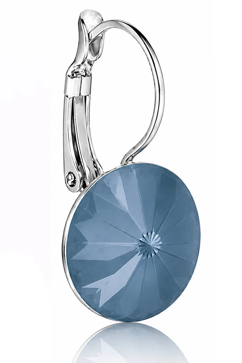 LUISIA® Ohrringe Rivoli mit Kristallen von Swarovski® 14 mm | Matt Denim