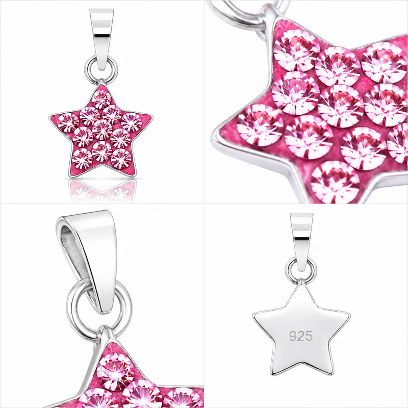 LUISIA® Kettenanhänger "Stern" mit Kristallen von Swarovski® | Rosa