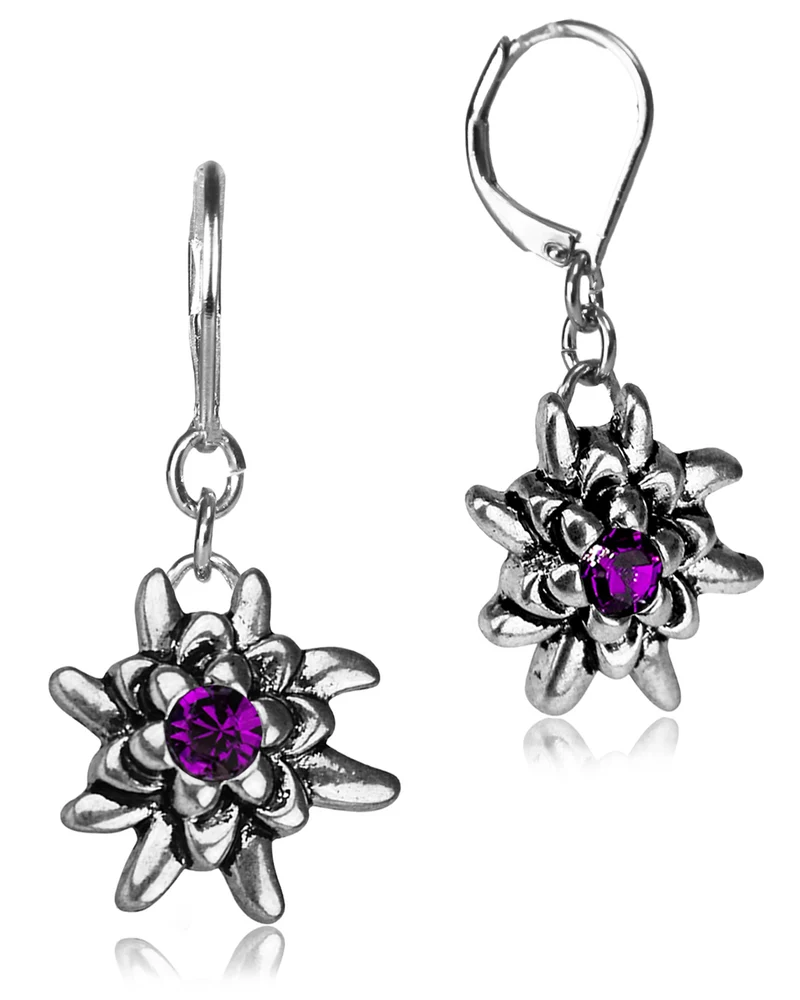 LUISIA® Edelweiß Ohrhänger "Emilia" mit Premium Kristallen | Pflaume / Amethyst - Ohrringe