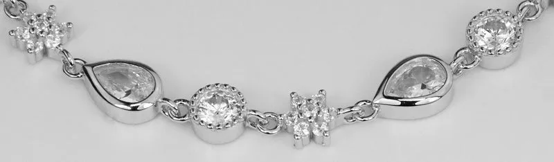 LUISIA Armband "Sterne und Tropfen" mit Zirkonia 66986 - 925 Silber Echtschmuck