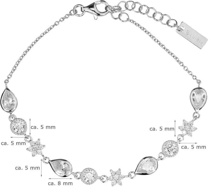 LUISIA Armband "Sterne und Tropfen" mit Zirkonia 66986 - 925 Silber Echtschmuck