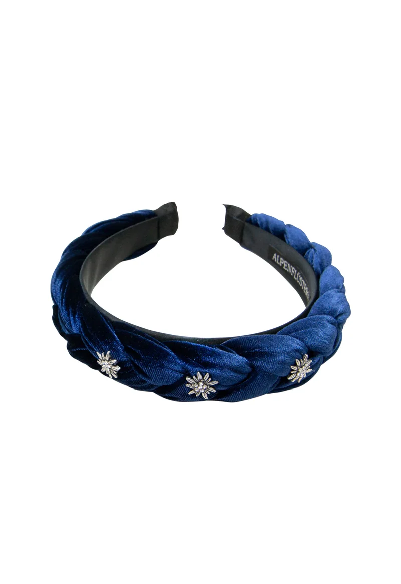 Samt-Haarreif - Flechtoptik - ADV129-000 - verschiedene Farben - Strass- Edelweiss - Alpenflüstern