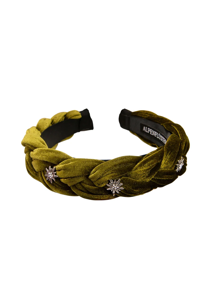 Samt-Haarreif - Flechtoptik - ADV129-000 - verschiedene Farben - Strass- Edelweiss - Alpenflüstern
