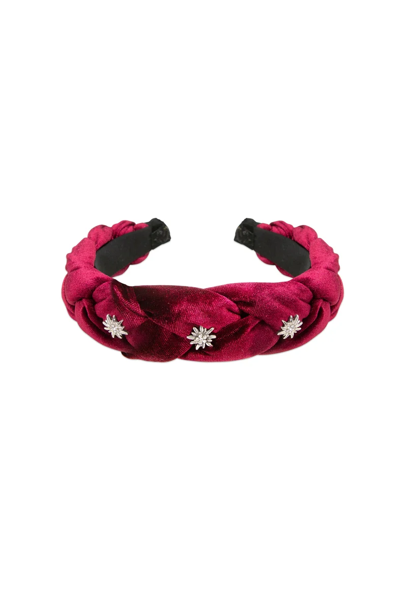 Samt-Haarreif - Flechtoptik - ADV129-000 - verschiedene Farben - Strass- Edelweiss - Alpenflüstern