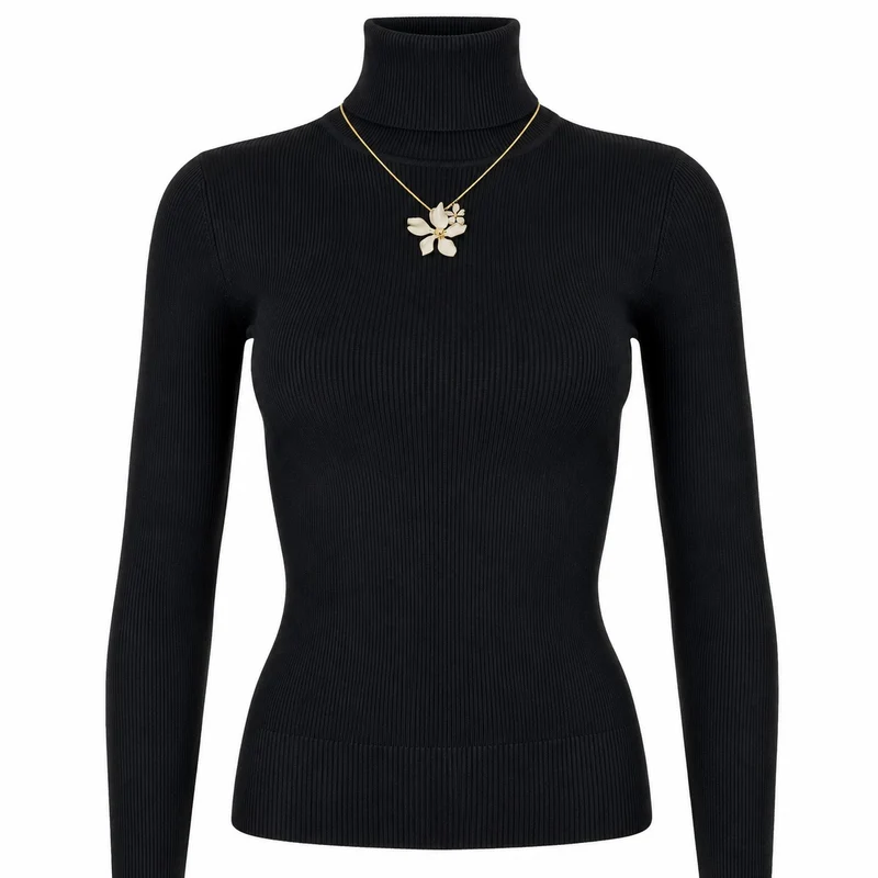 LUISIA® Halskette "Nelia" mit Blumen - 16 Karat vergoldet | Sand
