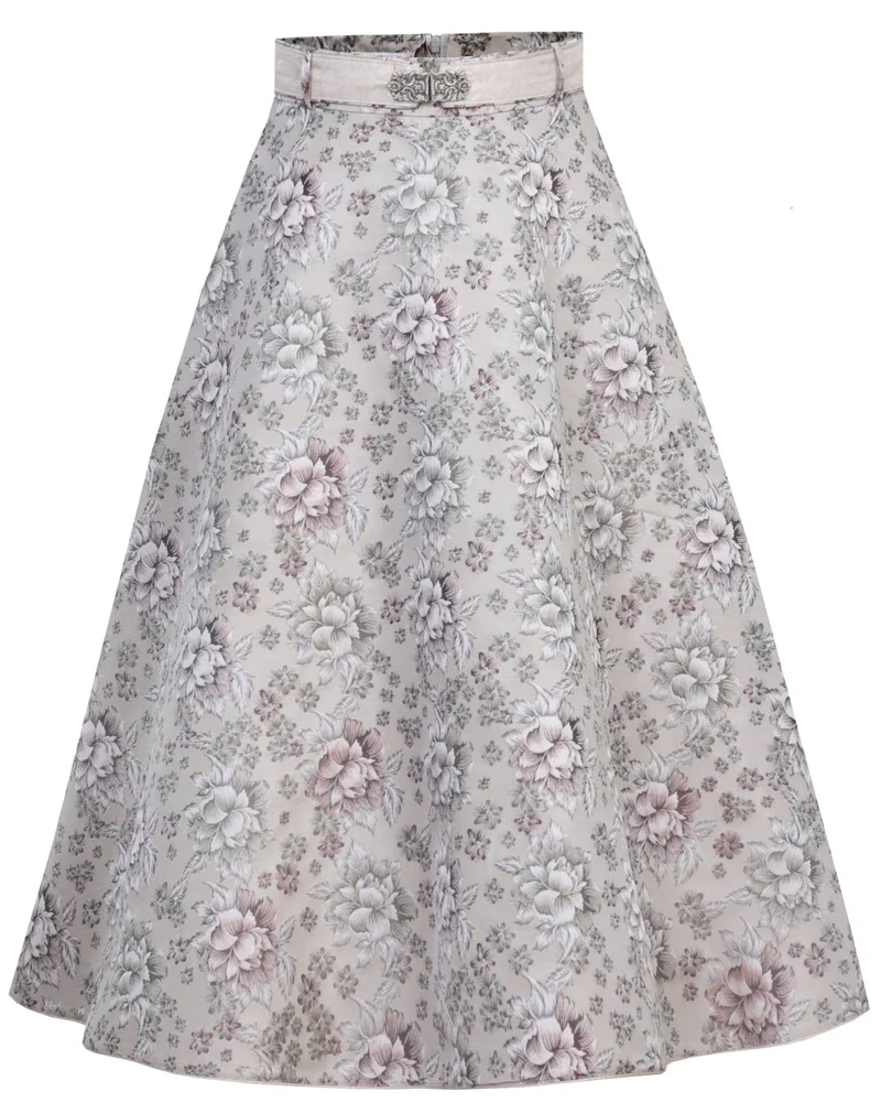 MarJo Damen Trachtenrock "Bianca" Blumenmuster 900070 | Champagner Mauve 70cm