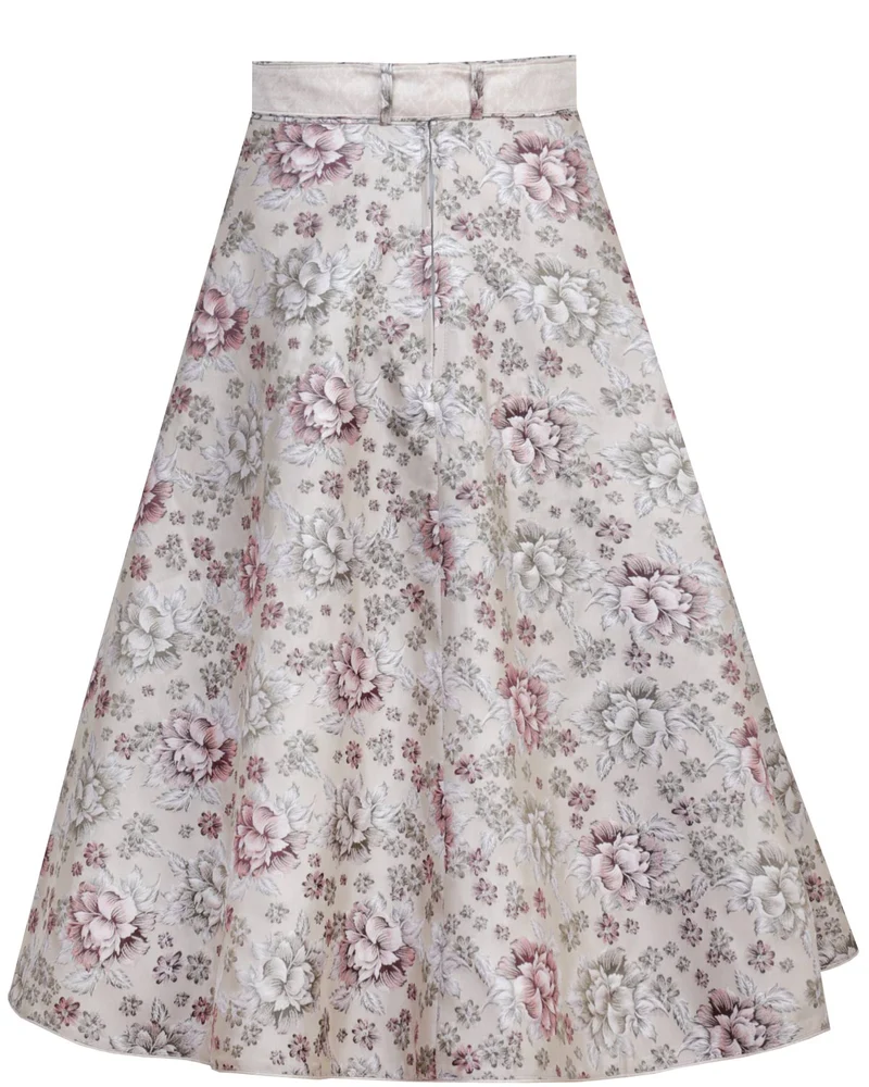 MarJo Damen Trachtenrock "Bianca" Blumenmuster 900070 | Champagner Mauve 70cm