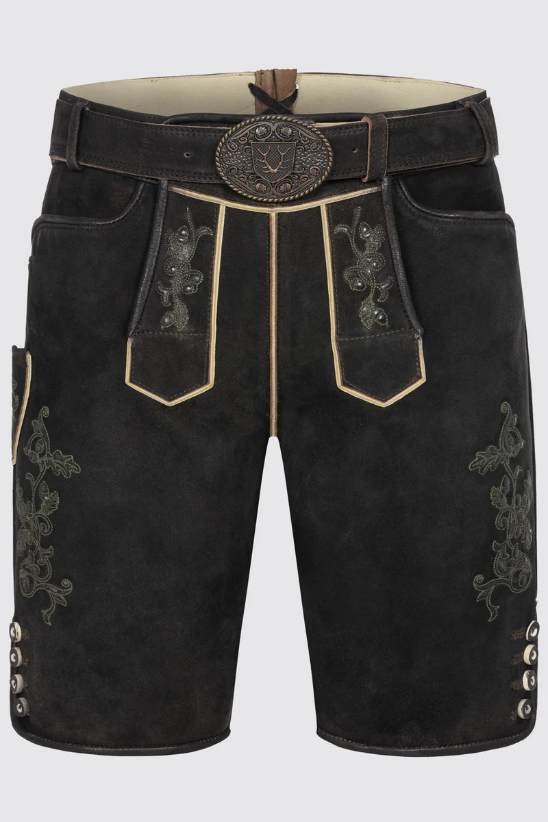 Herren Lederhose CAELIUS % mit Gürtel - Krüger Buam - 963769-000-0076