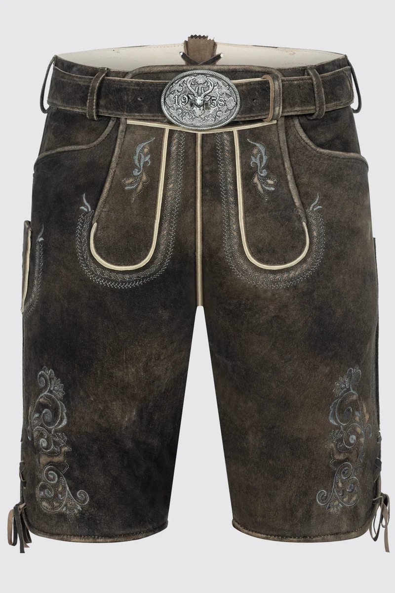 Herren Lederhose GIDEON mit Gürtel % - Krüger Buam - 963169-000-0007
