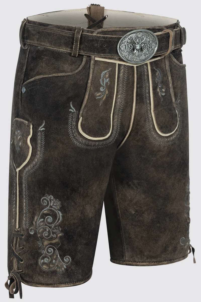 Herren Lederhose GIDEON mit Gürtel % - Krüger Buam - 963169-000-0007
