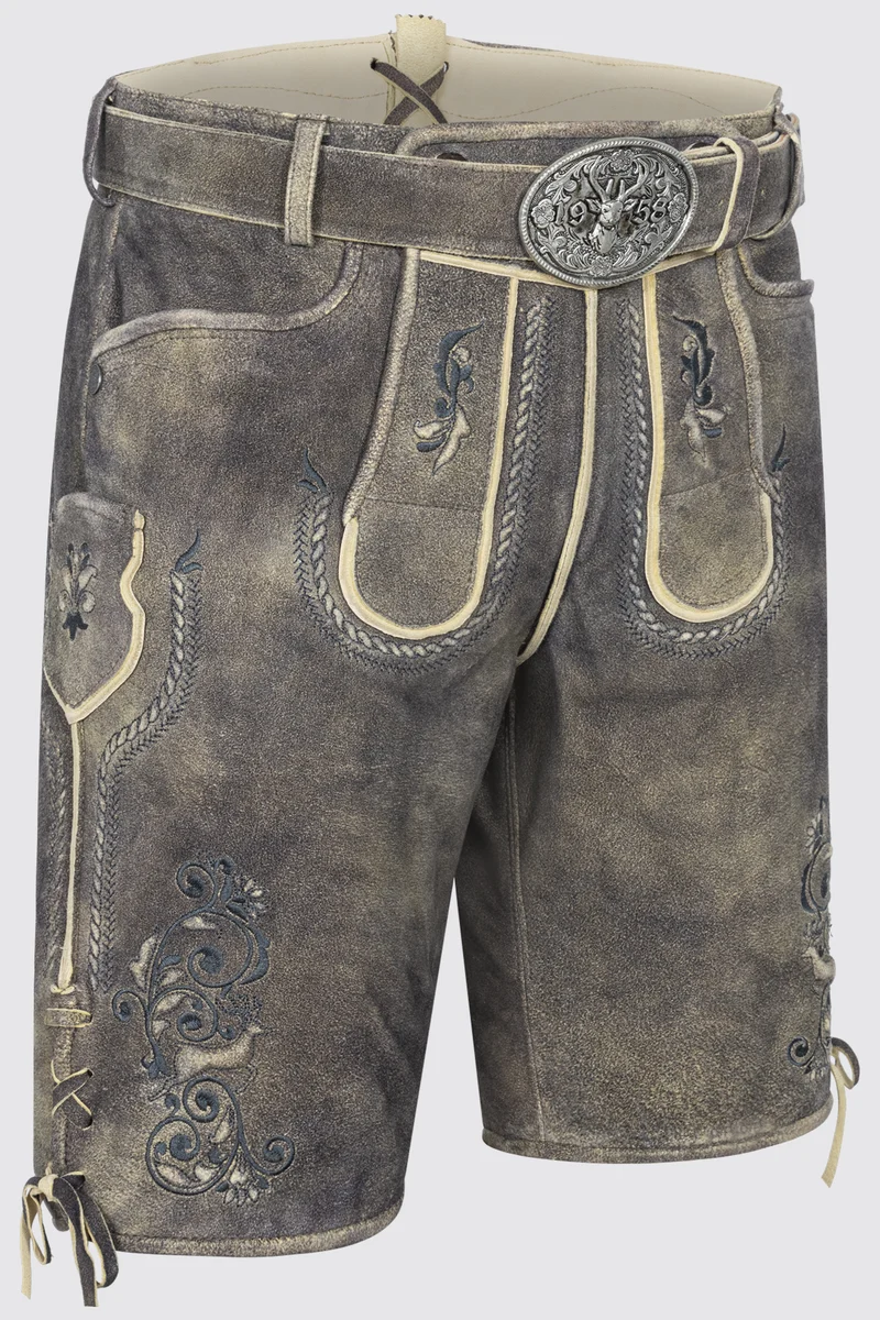 Herren Lederhose GIDEON mit Gürtel - Krüger Buam - 963169-000-0071