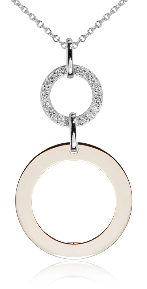 LUISIA Halskette "Doppelring Roségold" 79220 | 925 Silber (60cm Länge)