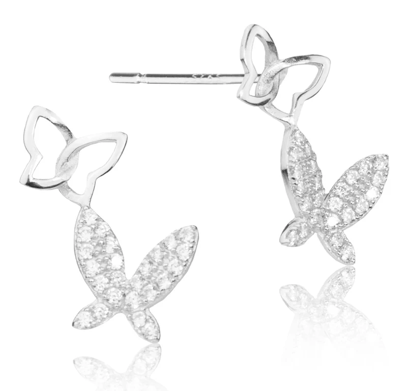 LUISIA Ohrstecker "Schmetterlinge " mit Zirkonia YG03284 - 925 Sterling Silber