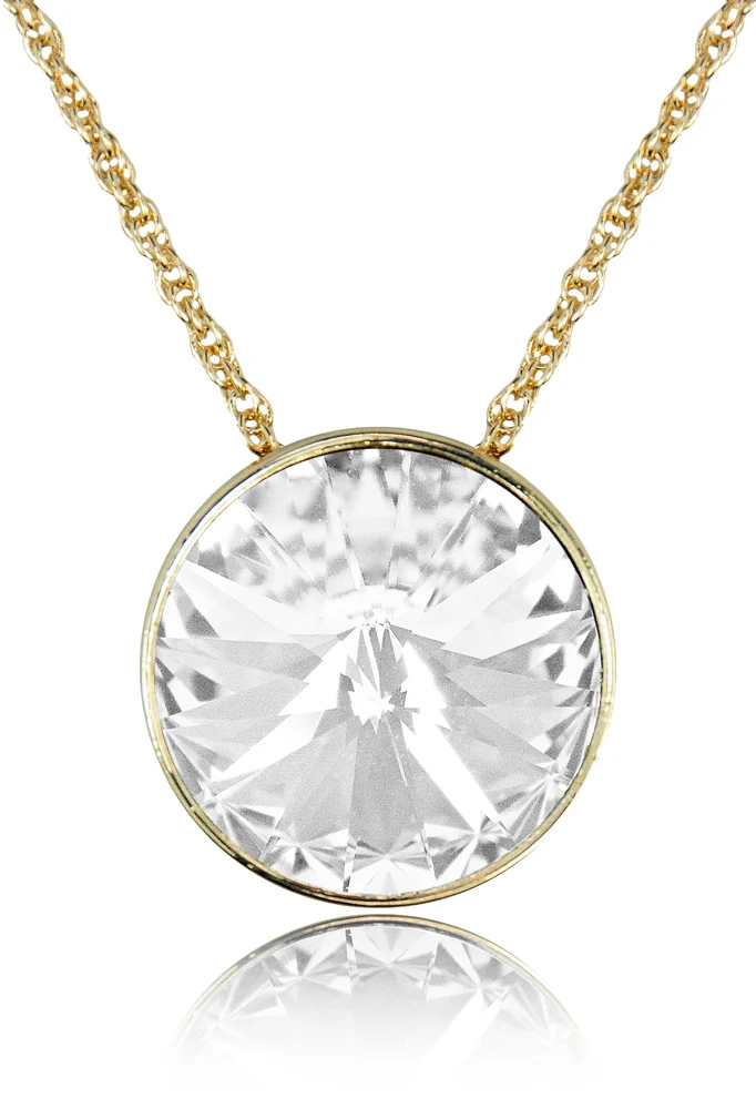 LUISIA® Halskette "Sinja" mit Premium Kristallen - 14 mm - Gold / Crystal
