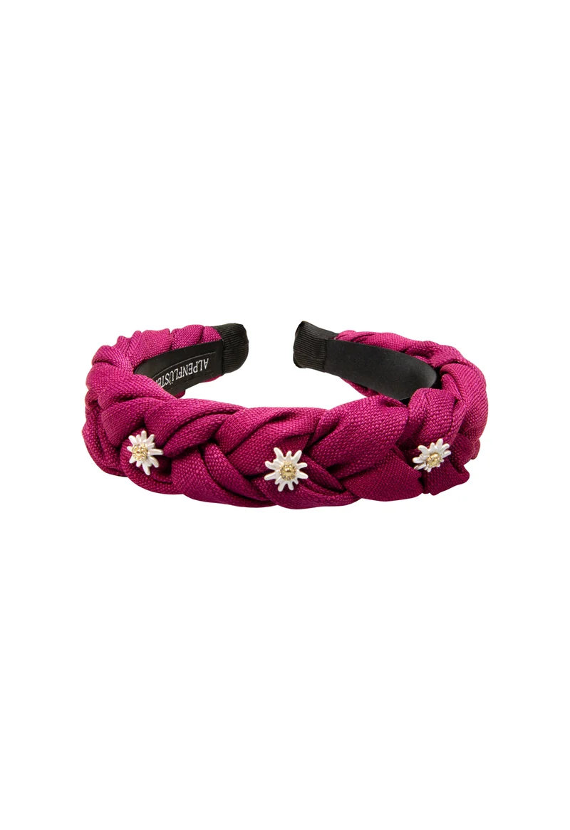 Leinen-Haarreif - Flechtoptik - ADV145-000 - verschiedene Farben - Strass- Edelweiss - Alpenflüstern (Kopie)