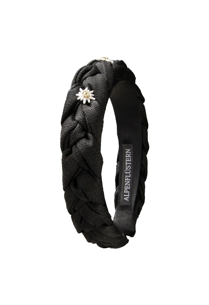 Leinen-Haarreif - Flechtoptik - ADV145-000 - verschiedene Farben - Strass- Edelweiss - Alpenflüstern (Kopie)