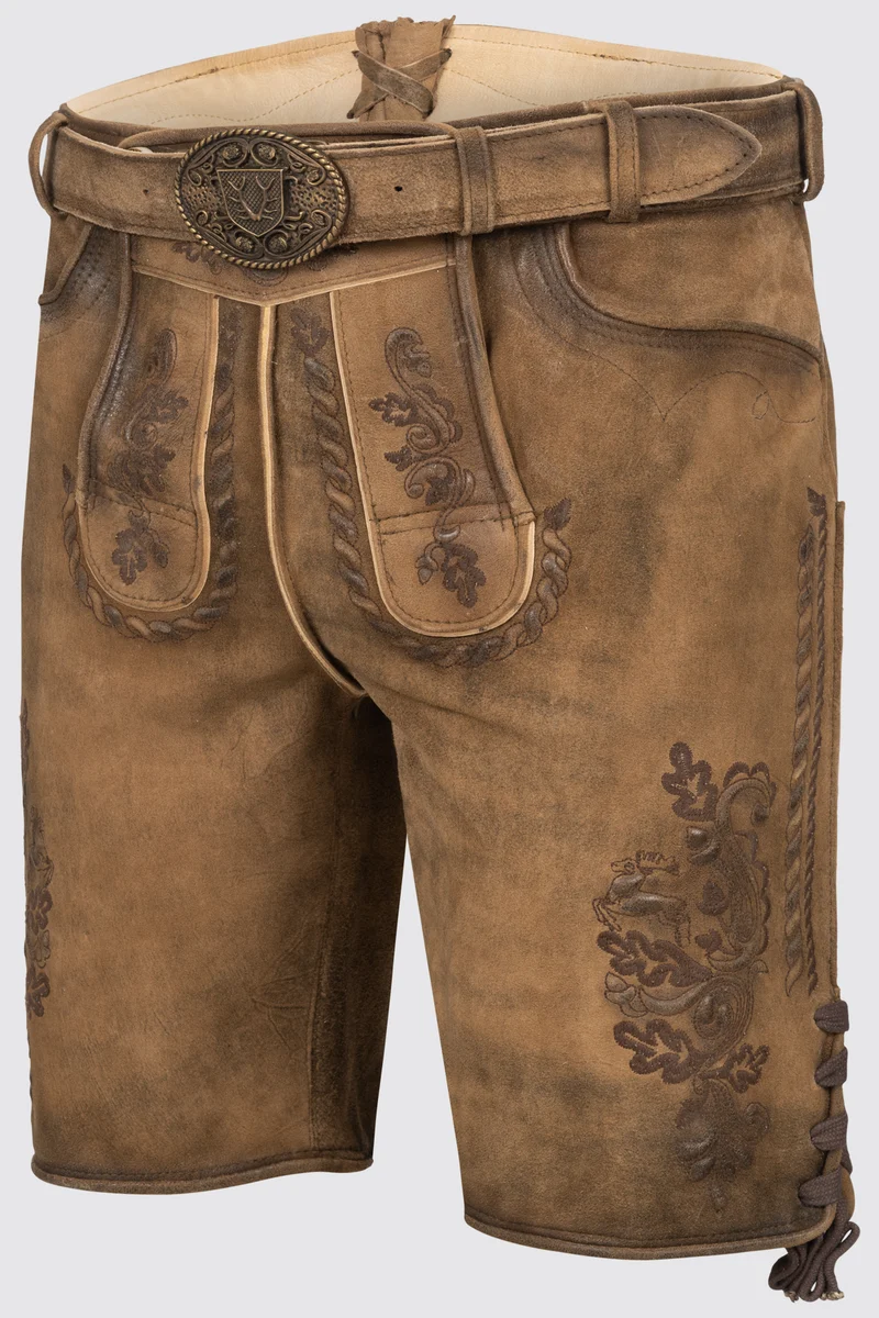 Herren Lederhose MARINO % mit Gürtel - Krüger Buam - 969167-000-0007
