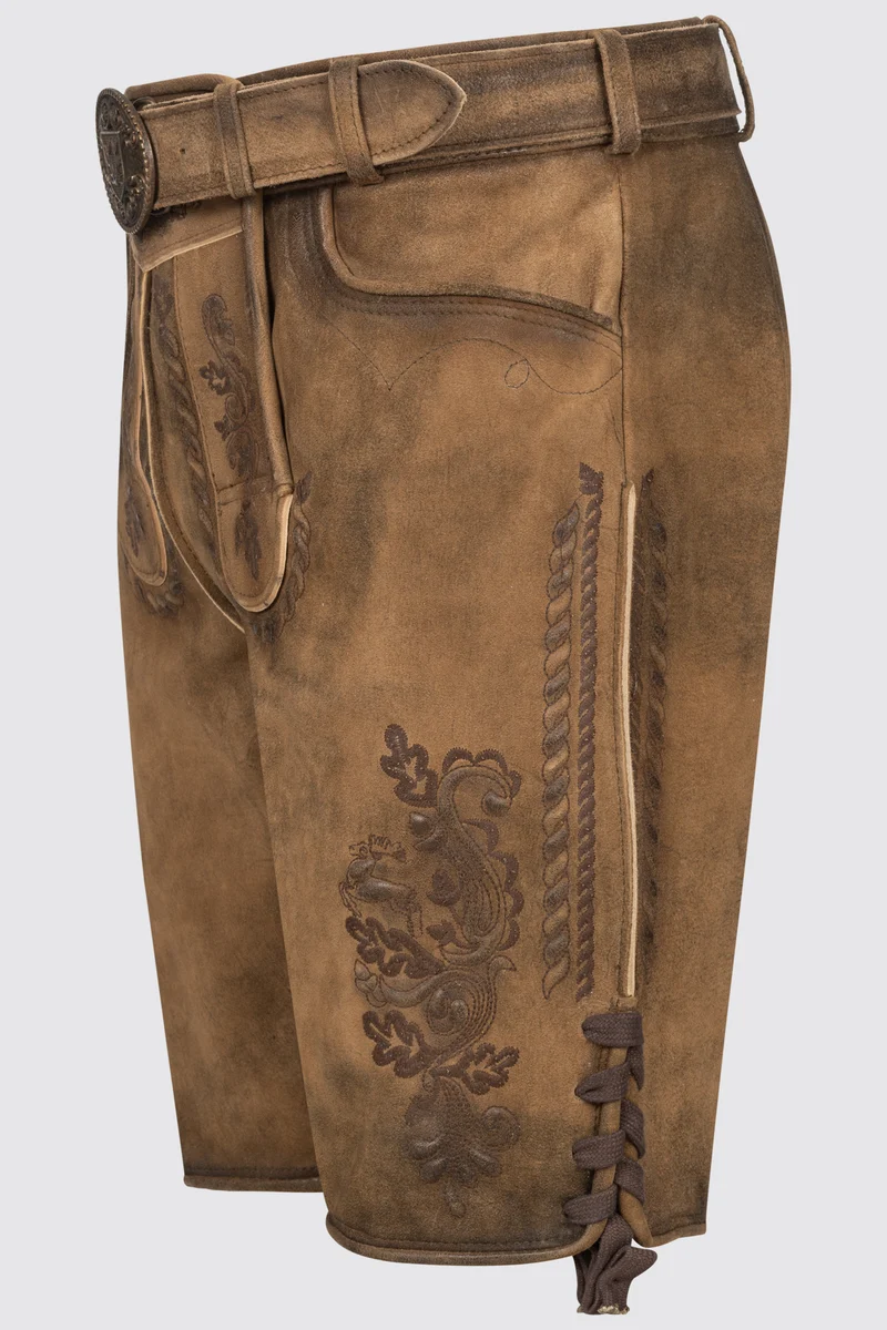 Herren Lederhose MARINO % mit Gürtel - Krüger Buam - 969167-000-0007