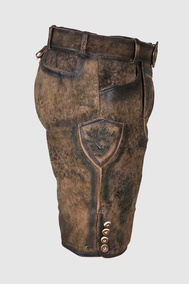 Herren Lederhose - MARKUS% - Trachtenhose - Krüger Buam - mit Gürtel - 906351-000-0076
