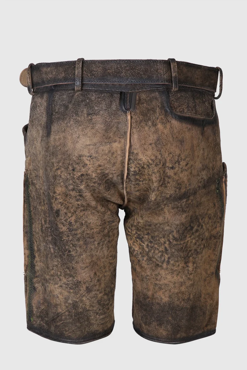 Herren Lederhose - MARKUS% - Trachtenhose - Krüger Buam - mit Gürtel - 906351-000-0076