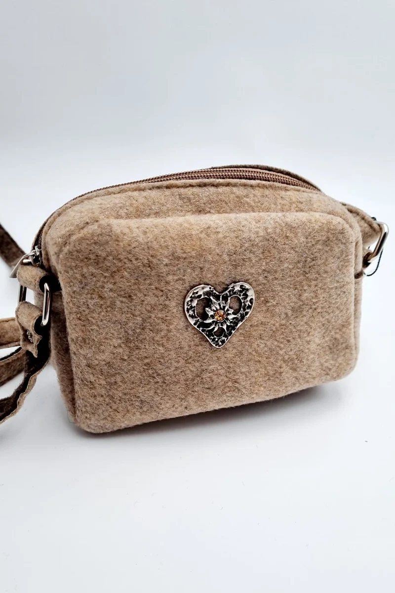Filztasche - Herz - Hellbraun - P.S. Schuhmacher